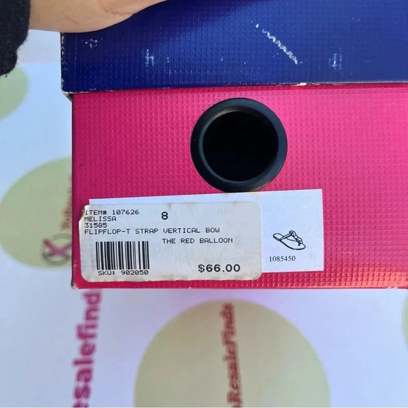 Melissa Blue Harmonic Side Bow Ribbon Thong Flip Flops Sandals Womens - Picture 4 of 5